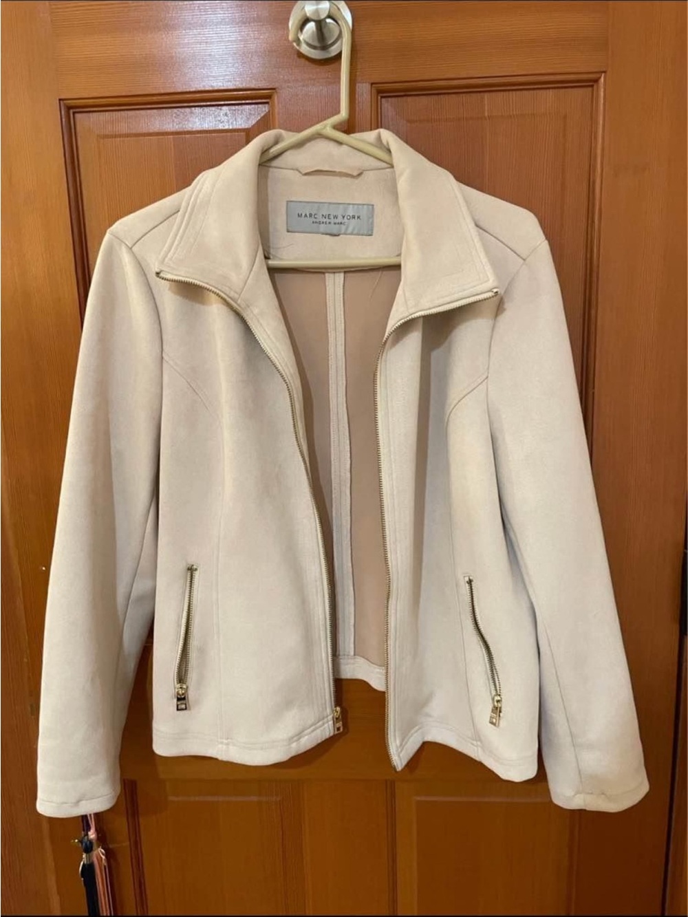 Marc New York Light Cream Zip-Front Utility Jacket